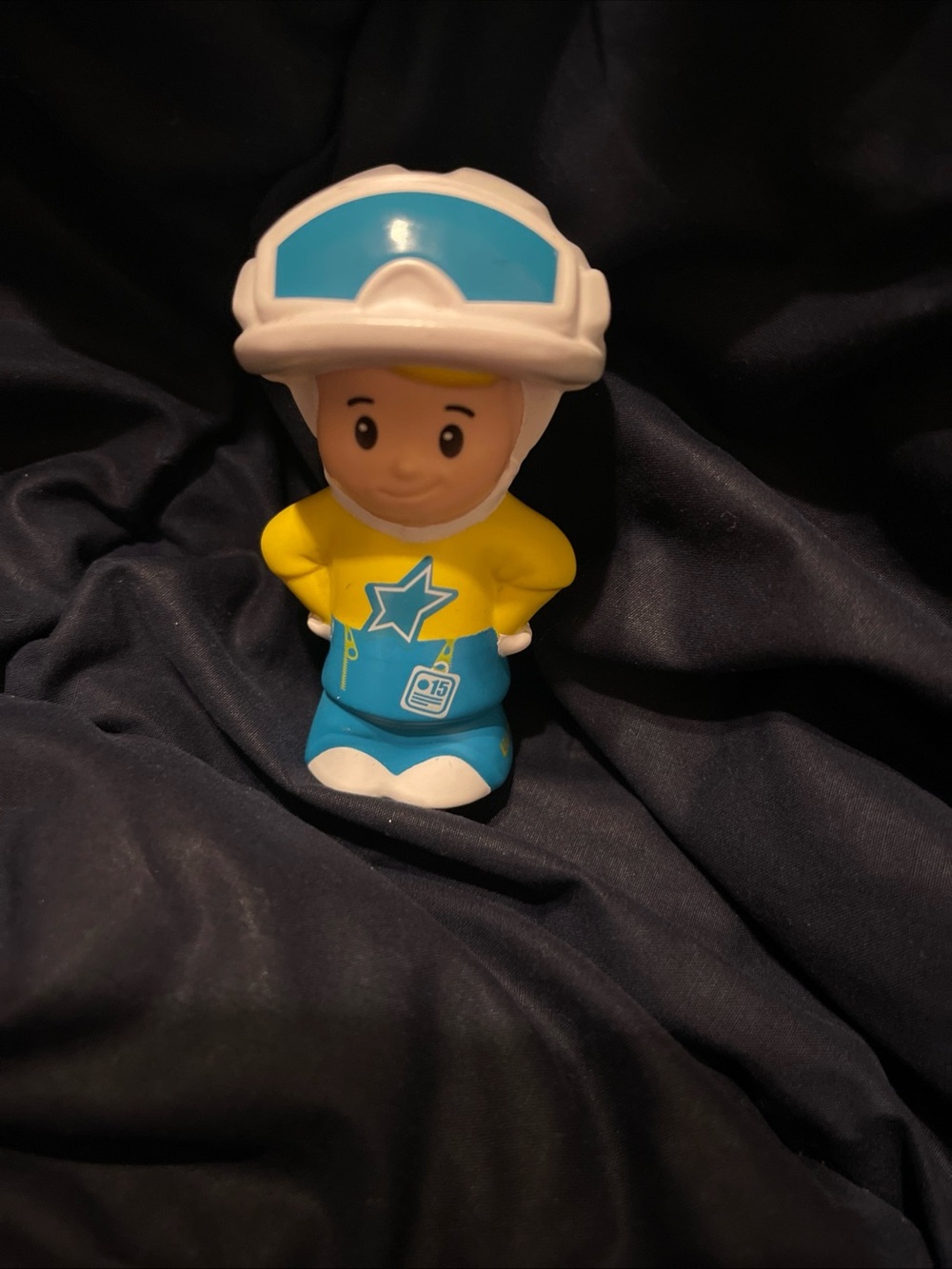 Fisher-Price Blue and Yellow Snowboard Figure